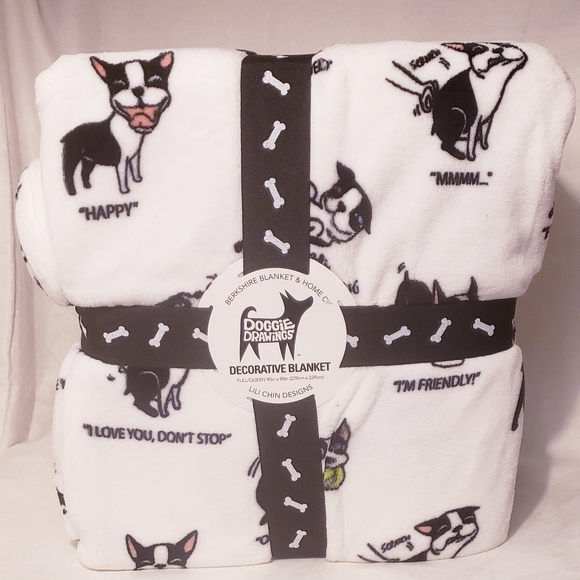 Lili Chin Bedding Lili Chin Doggie Drawings Boston Terrier Blanket Poshmark